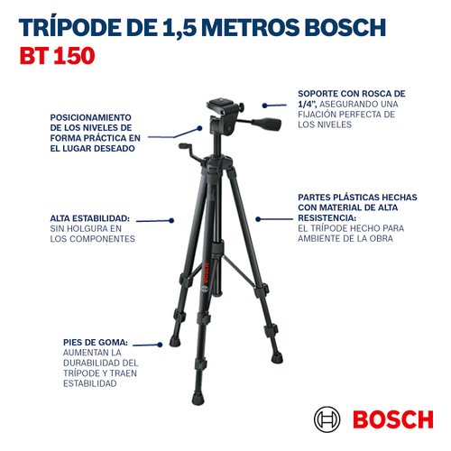 Tripé para construção civil Bosch BT 150 1,5m
