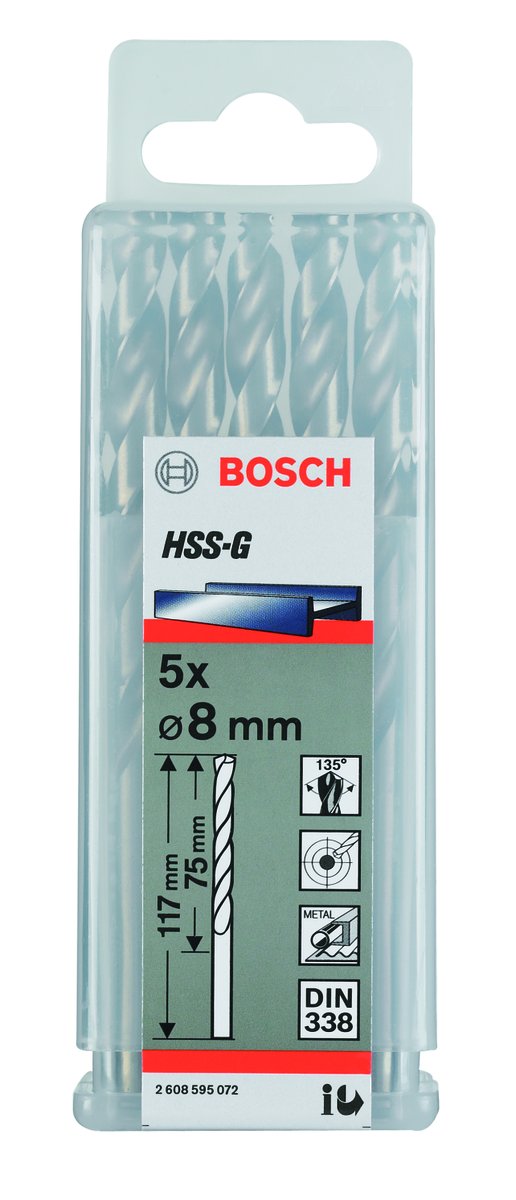 Broca para Metal Bosch Aço Rápido HSS-G 7/16" 5 peças