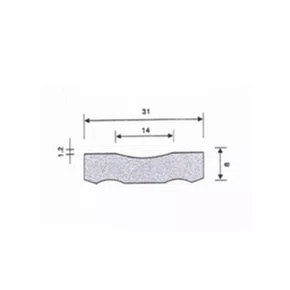 BACKING DE CERAMICA SB 603 CONCAVE 14 (CAIXA COM 12 MT)