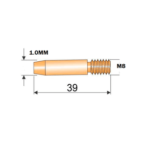 Bico de Contato para Tocha MIG / MAG E-CU 1.0MM -M8X39M REF. SB032