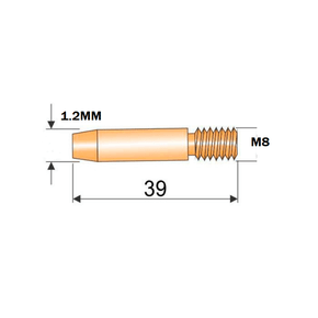 Bico de Contato para Tocha MIG / MAG E-CU 1.2MM -M8X39MM REF. SB033
