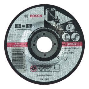 Disco Abrasivo Bosch 3-em-1 Corte/Desbaste/Polimento 115x2,5mm