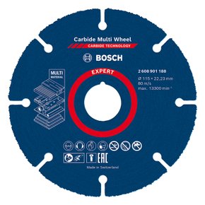 Disco de corte Bosch EXPERT Carbide Multi Wheel 115 mm, 22,23 mm