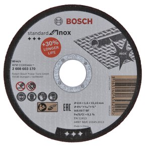 Disco de Corte Bosch Standard for Inox 115x1,6mm Reto
