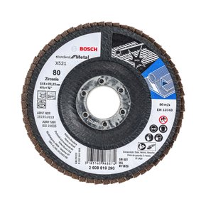 Disco flap curvo Bosch Standard for Metal; 115mm G80