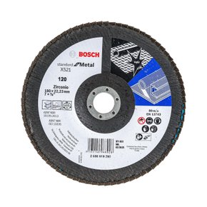 Disco flap curvo Bosch Standard for Metal; 180mm G120