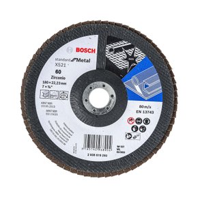 Disco flap curvo Bosch Standard for Metal; 180mm G60