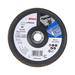 Disco flap curvo Bosch Standard for Metal; 180mm G80