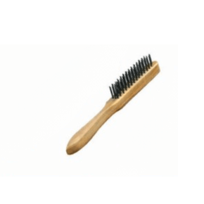 Escova de Aço Carbono Manual 3 Carreiras com Copo em Madeira