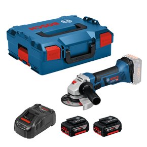 Esmerilhadeira angular Bosch GWS 18 V-LI, 2 baterias e maleta