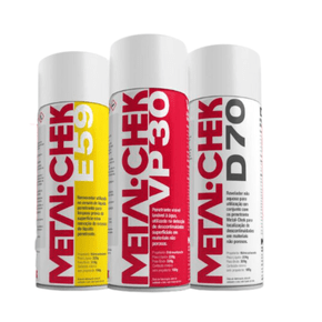 Kit Penetrante Visível Metal-chek Removedor E-59 Liquido Penetrante VP-30 Revelador D-70
