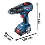 Parafusadeira Furadeira Impacto Bosch GSB 18V-50-1B 1 bateria e maleta